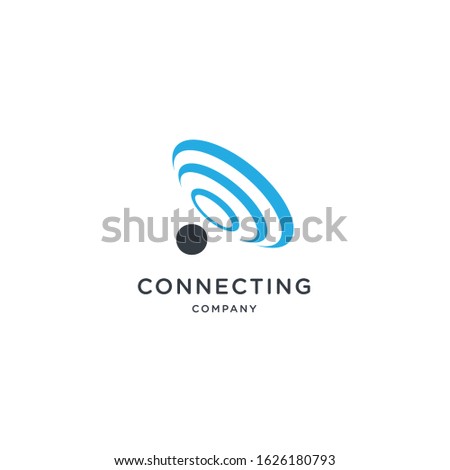wifi sound signal connection, sound radio wave logo symbol. vector illustration isolated on white background