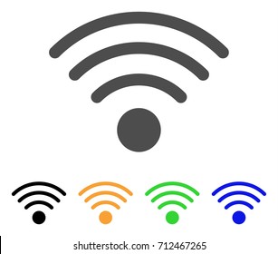 Wi-Fi Source icon. Vector illustration style is a flat iconic wi-fi source symbol with black, grey, green, blue, yellow color variants. Designed for web and software interfaces.