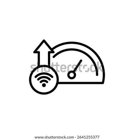 Wifi speed icon outline set sign