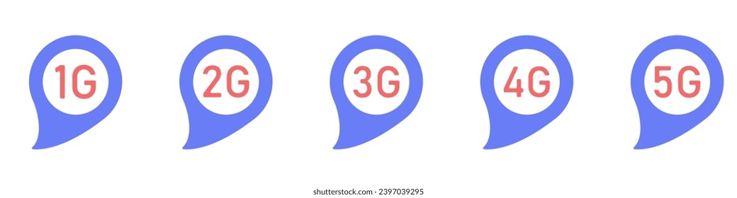 WiFi-Geschwindigkeit Vektorsymbol-Set. Set von Internet-Geschwindigkeits-Icons auf der ganzen Welt. Wi-Fi-Symbol. Internetabdeckung, Vektor. Vektorgrafik.