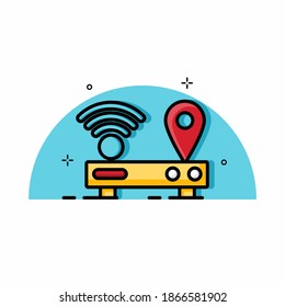 Wifi spot location illustration. Easy to edit with vector file. Can use for all your graphic design content. Especially about technology.