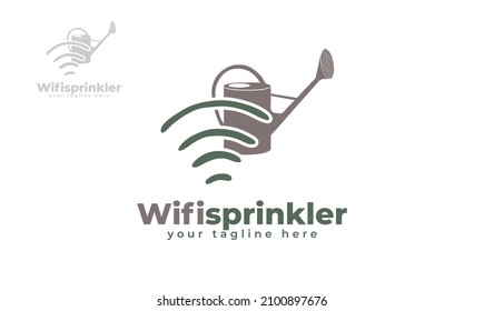 Wifi sprinkler logo design. vector