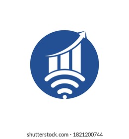 Wifi Statistic vector logo design. Wifi analytic logo icon design.
