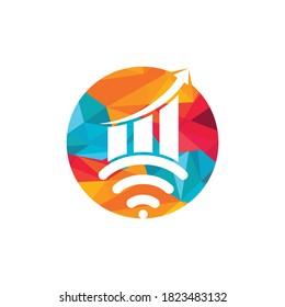 Wifi Statistic vector logo design. Wifi analytic logo icon design.
