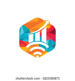Wifi Statistic vector logo design. Wifi analytic logo icon design.