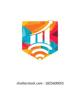Wifi Statistic vector logo design. Wifi analytic logo icon design.