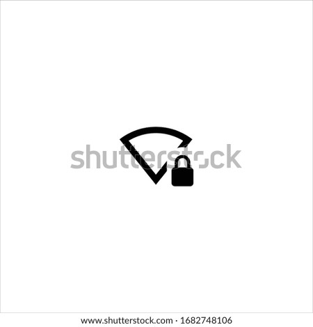 Wifi strength lock outline icon illustration - Vector