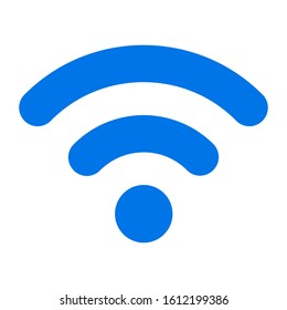 wifi symbol blue icon illustration