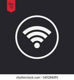 Wifi Symbol In Circle. Simple Flat Icon. Vector Illustrated Sign