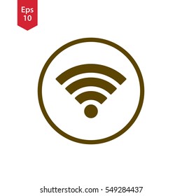 Wifi Symbol In Circle. Simple Flat Icon. Vector Illustrated Sign