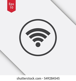 Wifi Symbol In Circle. Simple Flat Icon. Vector Illustrated Sign