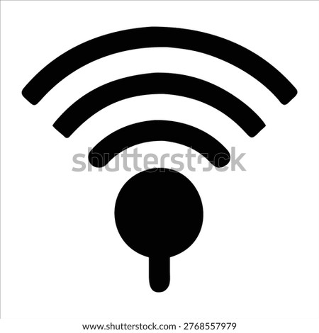 Wifi symbol with curved lines emanating from a circle