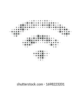 The wifi symbol filled with black dots. Vector illustration on white background