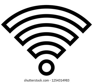 Wifi symbol icon - black outlined, isolated - vector illustration