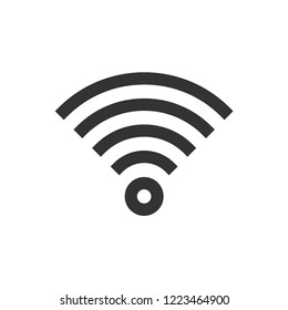 WiFi symbol icon in thick outline style. Black and white monochrome vector illustration.