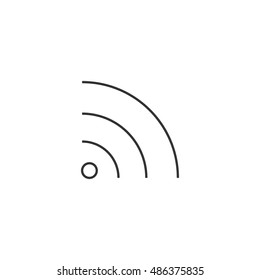 WiFi symbol icon in thin outline style. Electronic computer wireless connection internet 