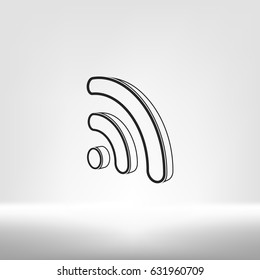 WiFi symbol icon. Vector illustration