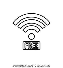 ícone do símbolo wi-fi, linha vetorial isolada no fundo branco.