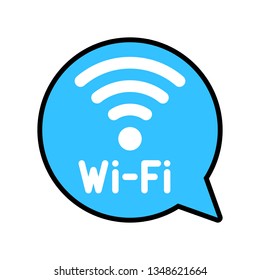 WiFi symbol icon, wireless local area networking vector illustration