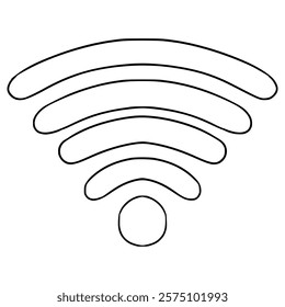 Wi-Fi symbol illustration hand drawn outline vector