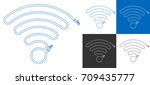 WiFi symbol lan wireless cable, Editable layered vector file, eps-cs, WiFi wireless