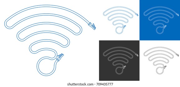 WiFi symbol lan wireless cable, Editable layered vector file, eps-cs, WiFi wireless