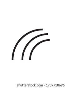  WiFi Symbol, line black isolated on white background
