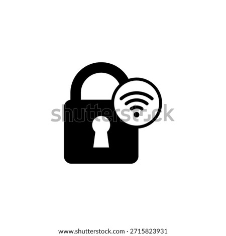 Wifi symbol with padlock icon. Touch lock. Vector illustration with wi-fi.