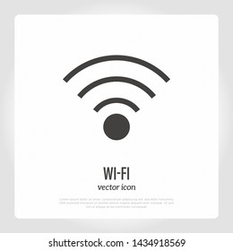 Wi-fi symbol, thin line icon of internet signal. Modern vector illustration.