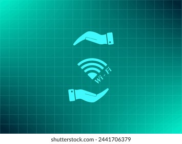 Wifi symbol. Vector illustration on a blue background. Eps 10