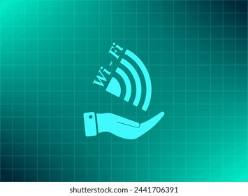 Símbolo Wifi. Ilustración vectorial sobre un fondo azul. Eps 10