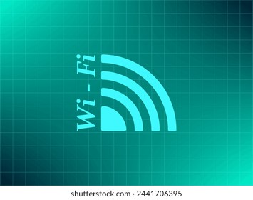 Wifi symbol. Vector illustration on a blue background. Eps 10