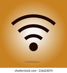 Wifi Symbol. Vector wireless network icon. Flat design