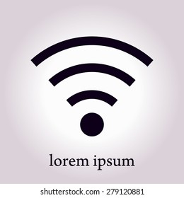 Wifi Symbol. Vector wireless network icon. Flat design
