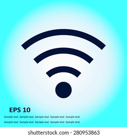Wifi Symbol. Vector wireless network icon. Flat design