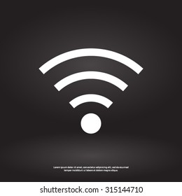 Wifi Symbol. Vector wireless network icon. Flat design