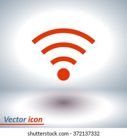 Wifi Symbol. Vector wireless network icon. Flat design