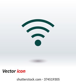 Wifi Symbol. Vector wireless network icon. Flat design