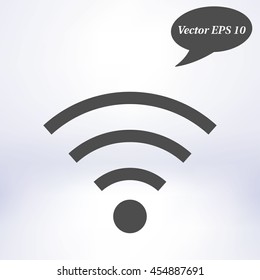 Wifi Symbol. Vector wireless network icon. Flat design