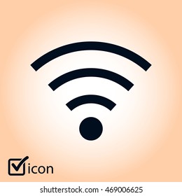 Wifi Symbol. Vector wireless network icon. Flat design