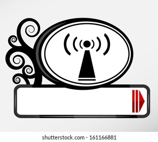 Wifi symbol vintage pointer