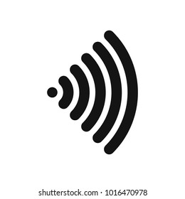 Wifi symbol. Wireless internet connection or hotspot sign. Black simple flat vector icon with rounded corners.