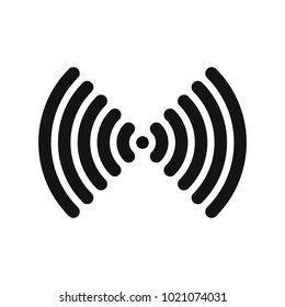 Wifi symbol. Wireless internet connection or hotspot sign. Outline modern design element. Simple black flat vector sign with rounded corners.