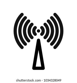 Wifi symbol. Wireless internet connection or hotspot sign. Outline modern design element. Simple black flat vector sign with rounded corners.