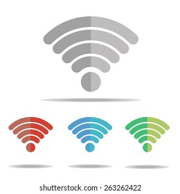 Wi-fi symbol : Wireless Network icon : Wifi zone : Wifi symbol on white background.