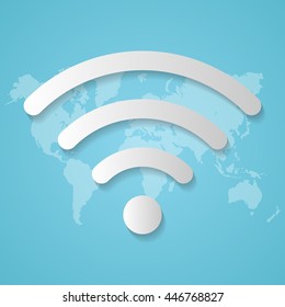 wifi symbol with world map