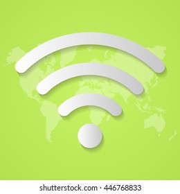 wifi symbol with world map