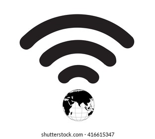 Wifi Symbol World.Wifi icon vector illustration.