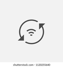 WiFi synchronizing Icon rotating arrows eps10