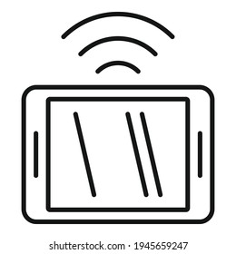 Wifi tablet icon. Outline Wifi tablet vector icon for web design isolated on white background